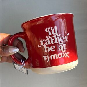 I’d Rather be at TJ Maxx Red and White Mug Bold Design